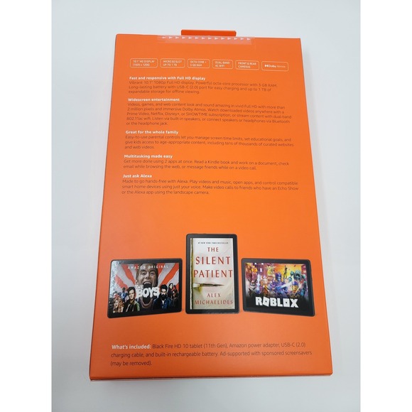 Amazon Fire HD 10 Tablet 11th Gen 32GB Black Alexa 10.1" 1080p Family Bundle New - Picture 2 of 5